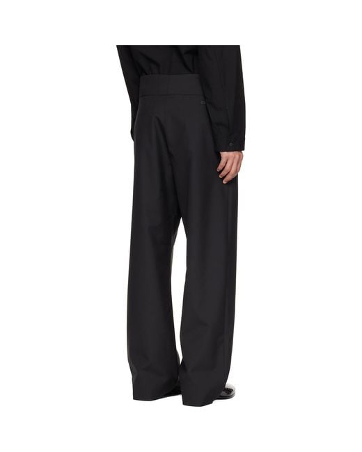Fear Of God Black Wool Poplin Casual Flat Front Trousers for men