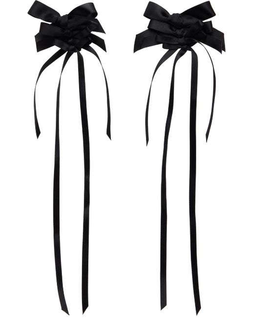 Simone Rocha ブラック Rosette Bow ピアス Black