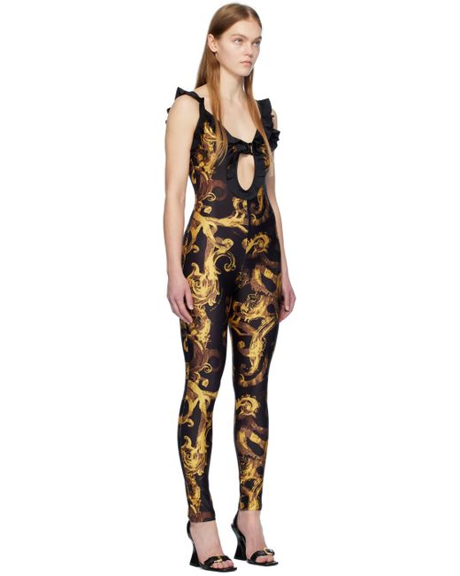 Versace Jeans Couture Black Watercolor Couture Jumpsuit | Lyst UK
