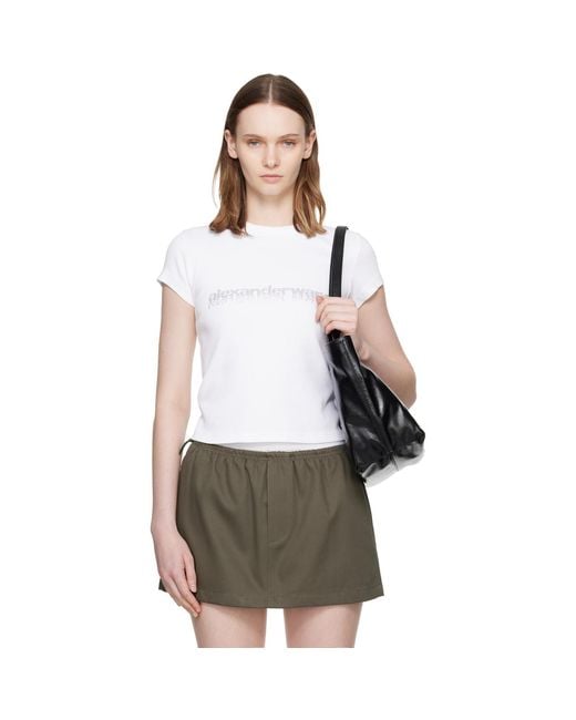 Alexander Wang White Hotfix Graphic Baby T-shirt