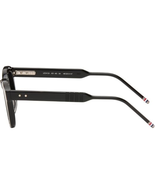Thom Browne Black Acetate Rectangular Sunglasses for men