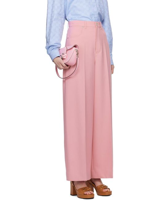 Gucci Pink Pleated Trousers