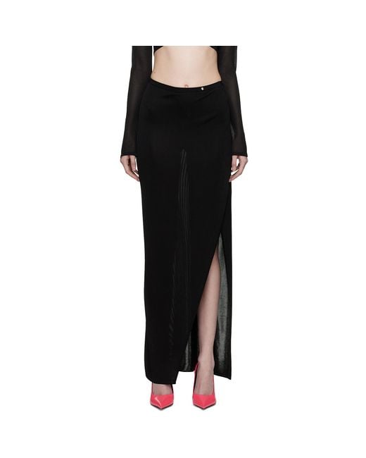 Versace Black Vented Maxi Skirt