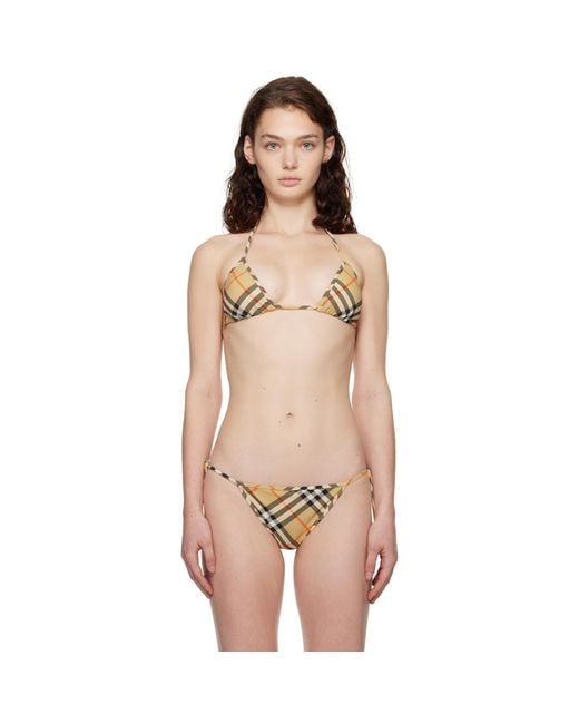 Burberry Natural Check Bikini Top