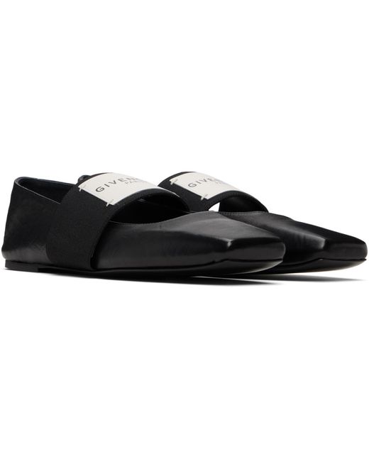 Givenchy Black Sliced Square Ballerina Flats