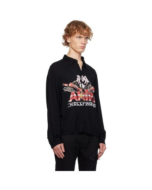Amiri Black Ma Eagle Long Sleeve Shirt for men