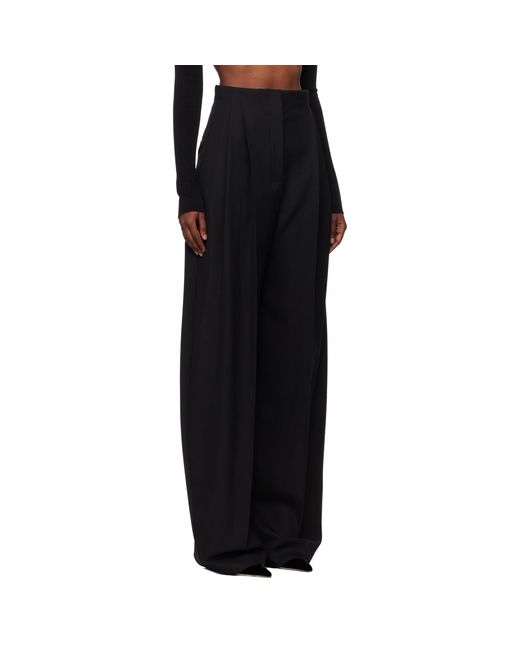 Mugler Black Wide Pleated Trousers