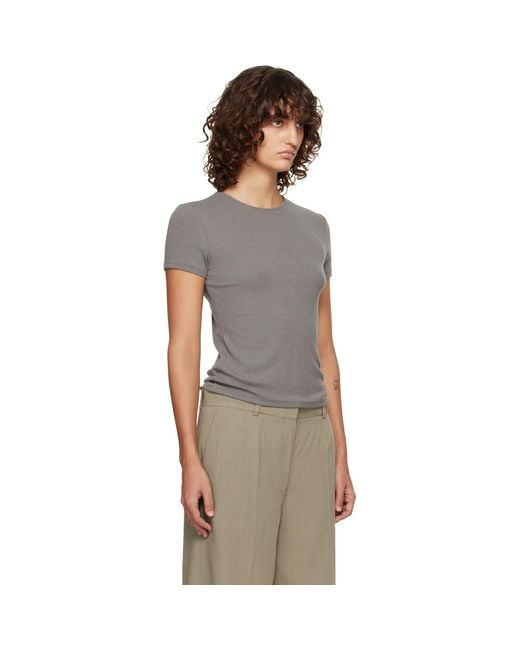 LE17SEPTEMBRE Gray Basic Wool T-Shirt