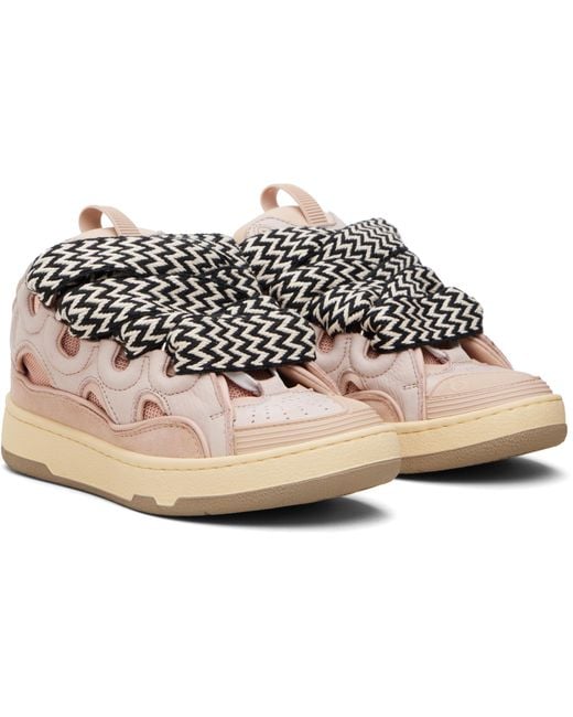 Lanvin Black Leather Curb Sneakers