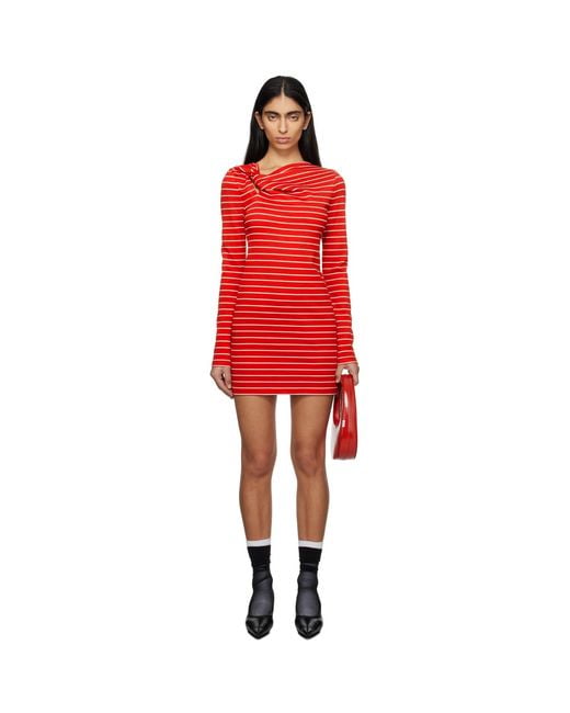 MSGM Red Striped Minidress