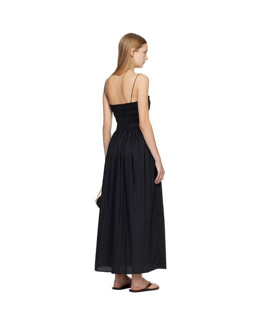 Matteau Black Shirred Bodice Midi Dress