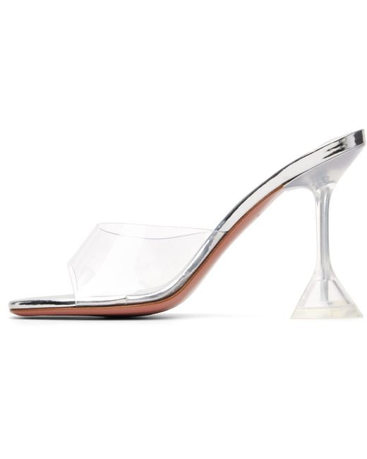 AMINA MUADDI Black Lupita Glass Slipper 95 Heeled Sandals