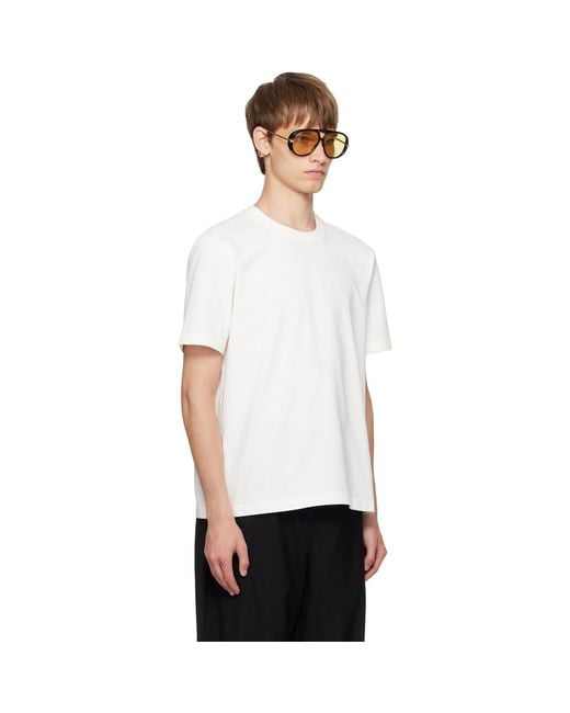 Bottega Veneta White Off- Cotton T-Shirt for men
