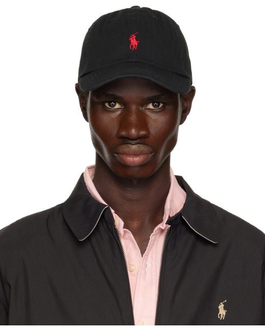 メンズ Polo Ralph Lauren ブラック コットン チノ ベースボールキャップ Black