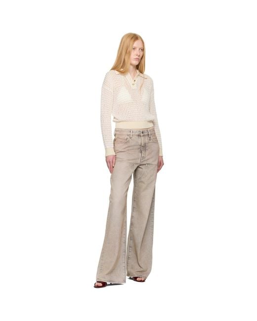 Amiri Natural Open Back Crochet Polo
