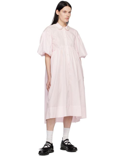 Simone Rocha Multicolor Pink Puff Sleeve Midi Dress
