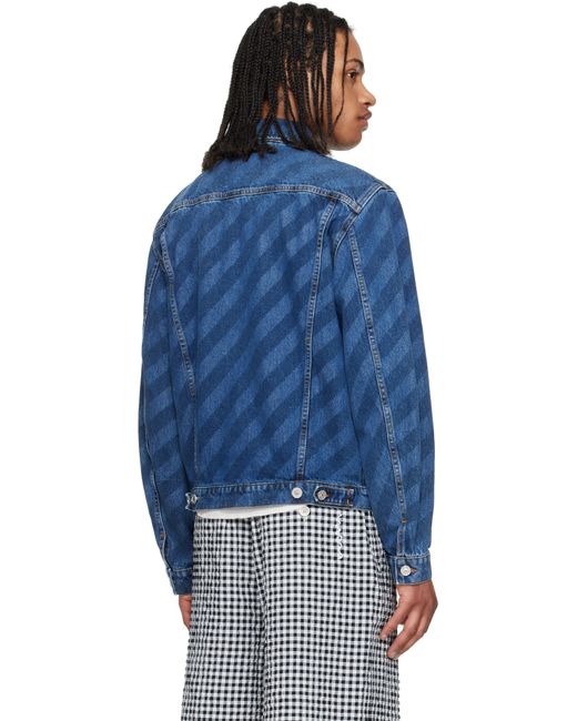 Marni Blue Striped Denim Jacket for men