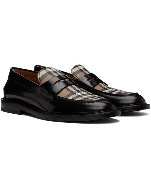Burberry Black Croftwood Penny Loafers for men