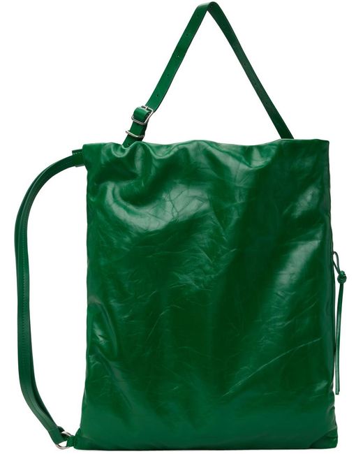 Jil Sander Green Drawstring Bag for men
