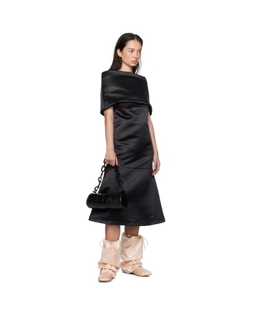 Ashley Williams Black Recycled Satin Maxi Dress