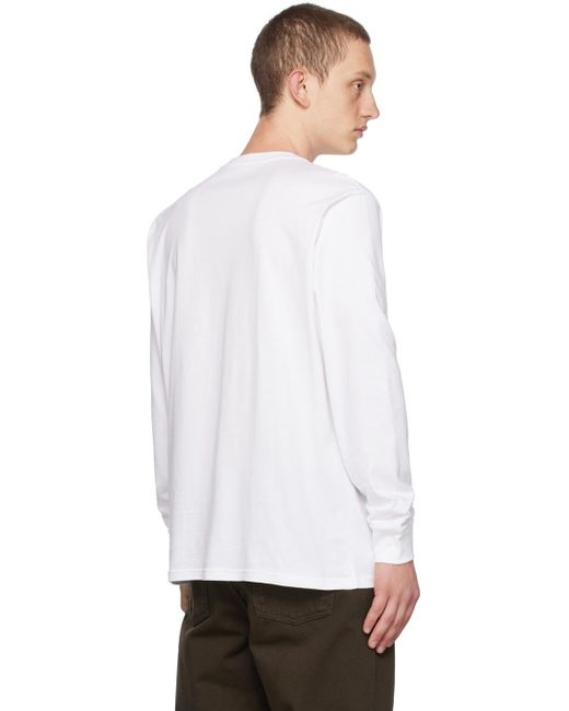 Carhartt White Pocket Long Sleeve T-shirt for men