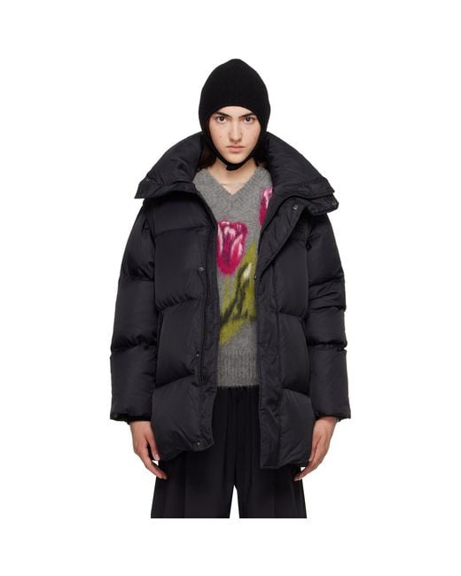 MM6 by Maison Margiela Black Nylon Down Puffer Jacket