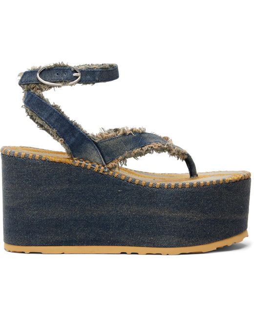 DIESEL Blue Sa-nikola Denim Eeled Sandals