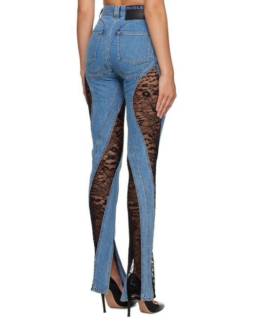 Mugler Blue Lace Jeans