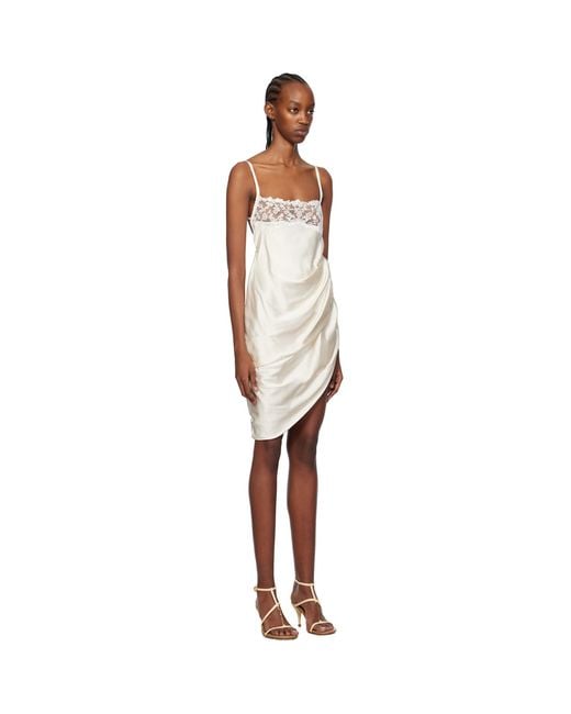 Jacquemus Black Off-white Les Sculptures 'la Saudade Brodée' Minidress