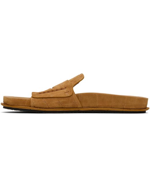 Jacquemus Black Tan Suede Loafer Sandals for men