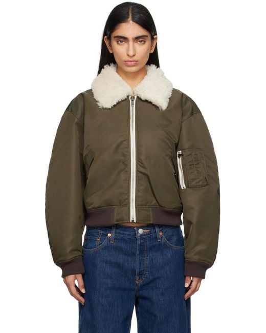 Re/done Multicolor Shrunken Bomber Jacket