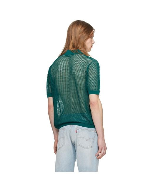 Zankov Green Three-Button Polo for men