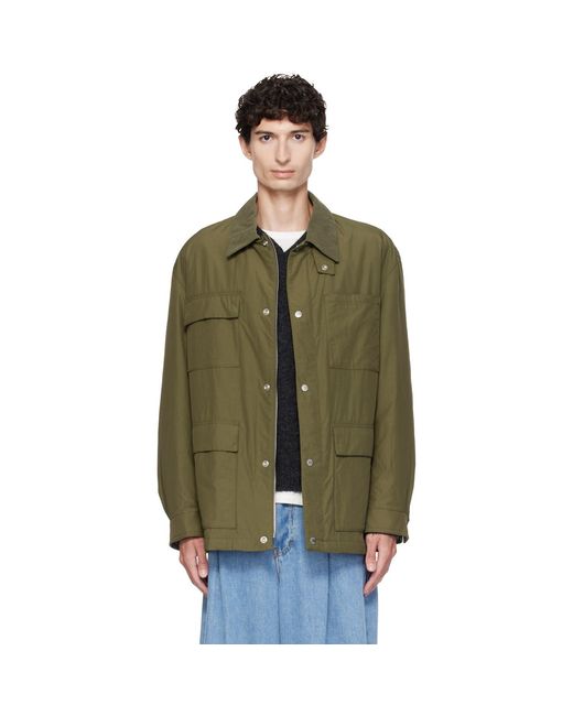 Boss Green Khaki Water-Repellent Field Checkered Lining Jacket for men
