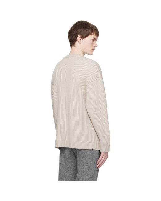 Entire studios Black Oversized Knit Crewneck Sweater for men