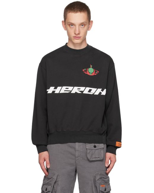 Heron Preston Black Khaki Burn Sweatshirt for men