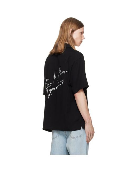Represent Black 'Love And Kisses' Resort Shirt for men