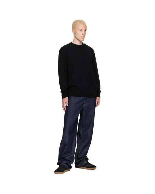 Balmain Black Suede & Smooth Leather Swan' Sneakers for men