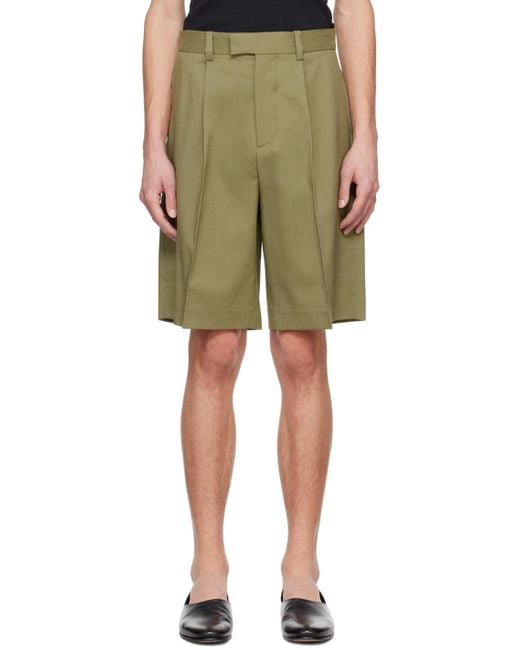 Rohe Green Pleated Shorts for men