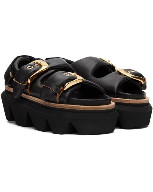 Sacai Black Pin-buckle Sandals