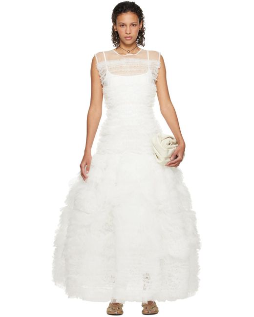 Molly Goddard White Ssense Exclusive Avice Maxi Dress