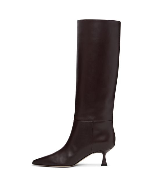 Gianvito Rossi Brown Burgundy Heeled 55 Tall Boots