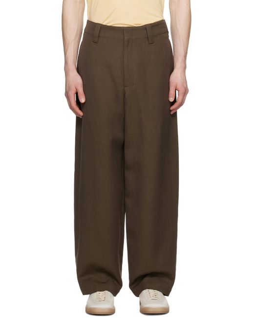 Lemaire Brown Maxi Trousers for men