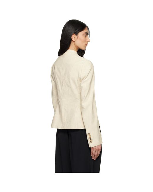 Dries Van Noten Natural Off- Tight Fitted Blazer