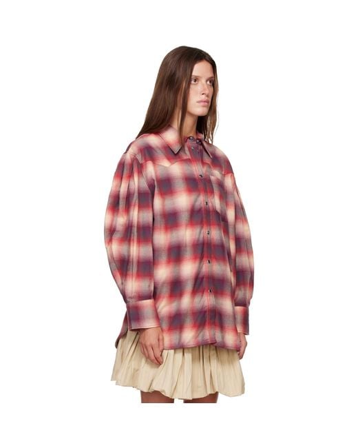 Ganni Pink Check Flannel Shirt