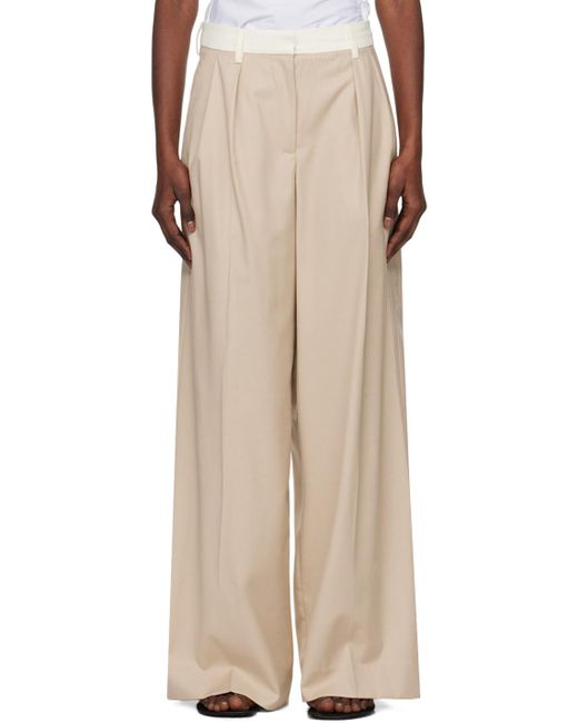 REMAIN Birger Christensen Natural Two Color Wide Trousers