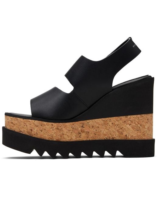 Stella McCartney Black Elyse Alter Mat Platform Heeled Sandals