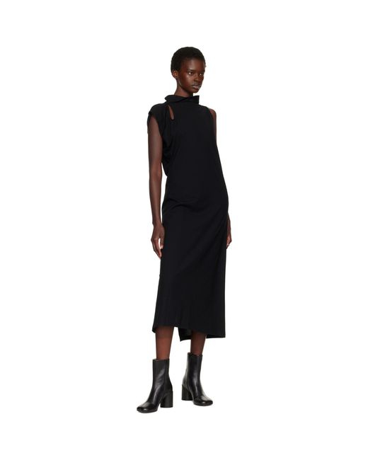 Issey Miyake Black Tubular-T Midi Dress