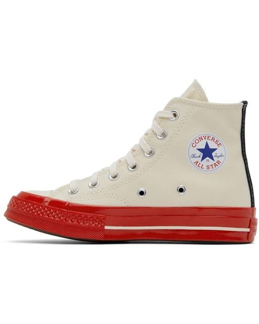 COMME DES GARÇONS PLAY Red Off- Converse Edition Chuck 70 High-Top Sneakers for men