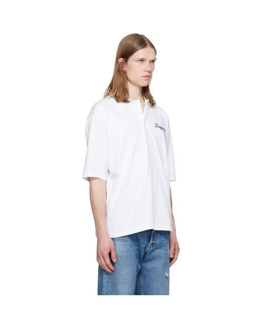 DSquared² White Signature' Tennis Fit Polo for men