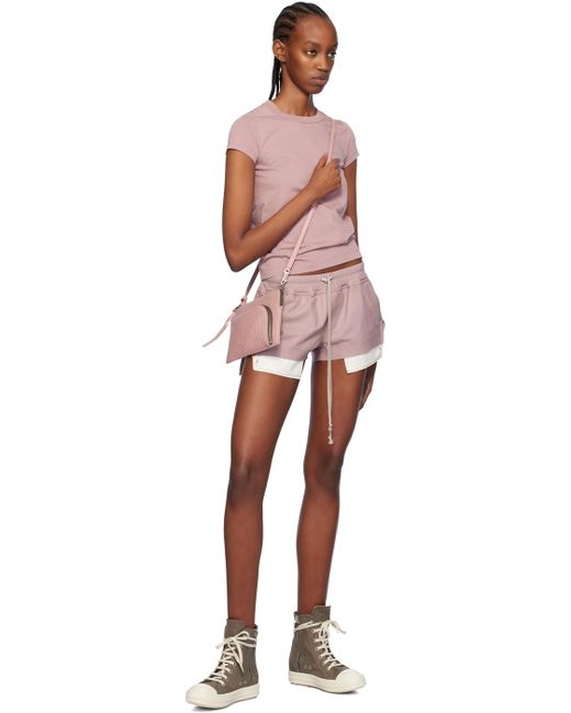 Rick Owens Pink Cropped Level T-shirt